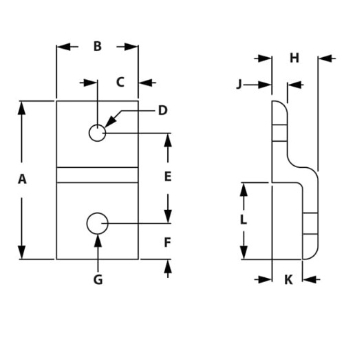 dimensions-Single Panel Retainer
