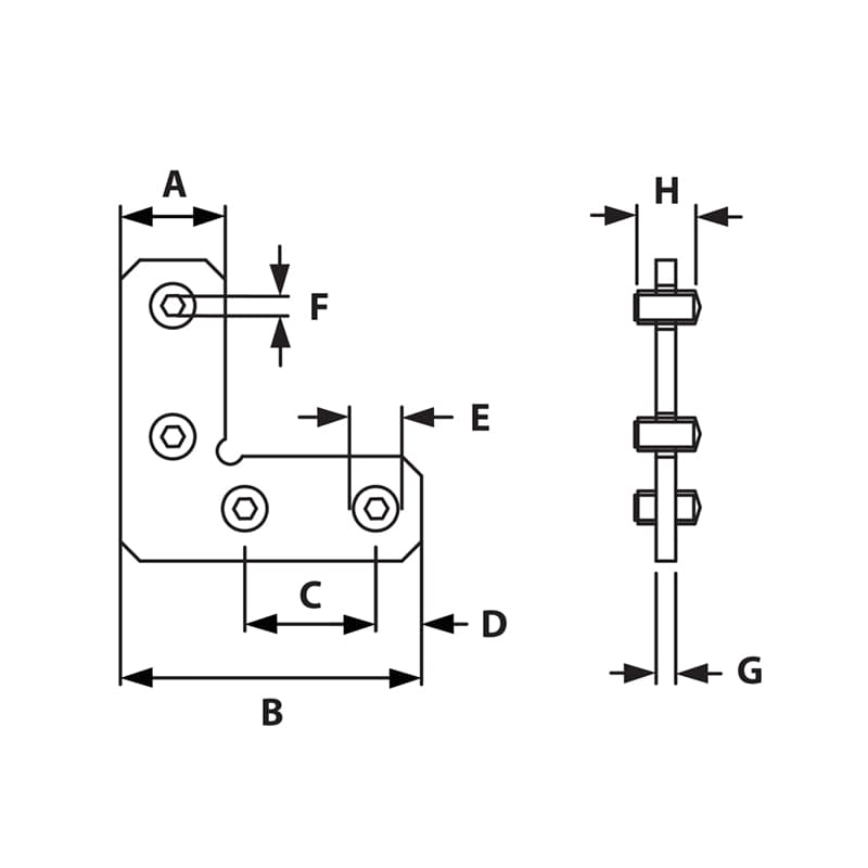 Dimensions-90° Miter Connector