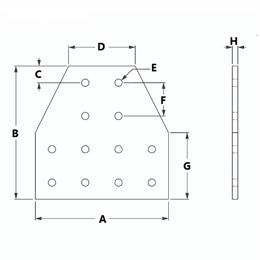 12 Hole Tee Joining Plate