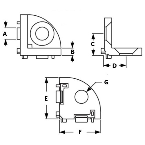 Dimensions-3-way Connector Angle
