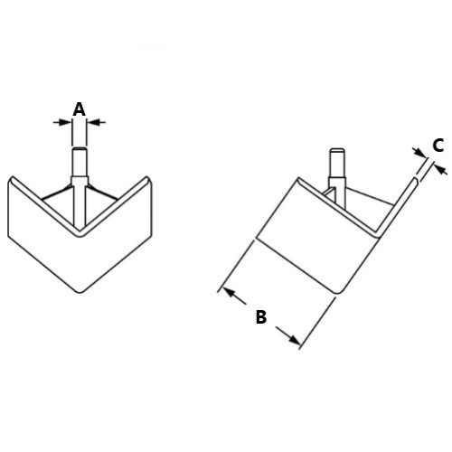 Dimensions-Cover Cap for 3-way Connector Angle