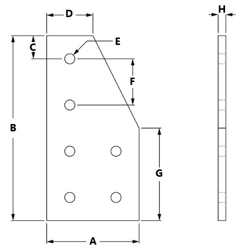6 Hole 90° Joining Plate