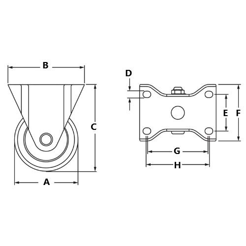 Picture of 655239 - Flange Mount Caster