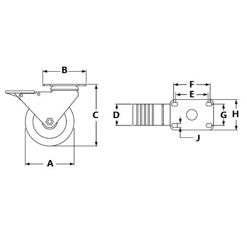 Picture of 655245 - Flange Mount Caster