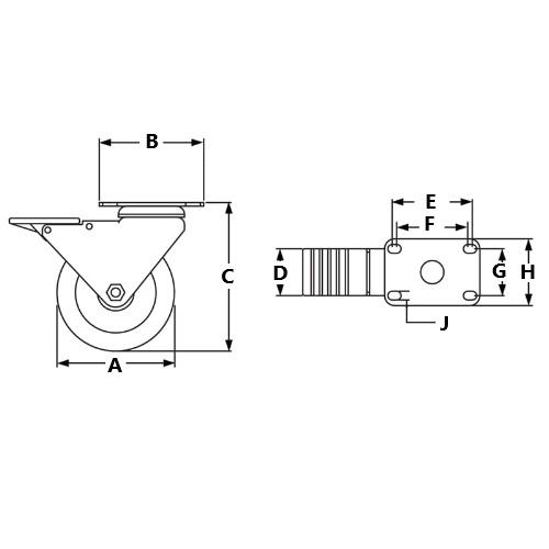 Picture of 655251 - Deluxe Flange Mount Caster