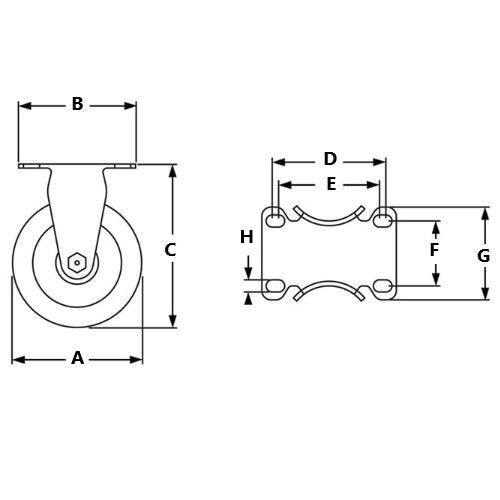 Picture of 655253 - Deluxe Flange Mount Caster