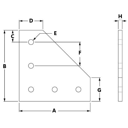 Picture of 664029 - 5 Hole 90° Joining Plate