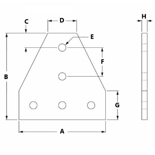 Picture of 664051 - 5 Hole Tee Joining Plate