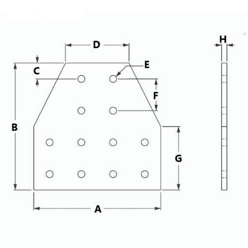 Picture of 664054 - 12 Hole Tee Joining Plate