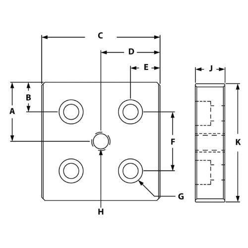 Picture of 664046 - 5 Hole Center Tap Base Plate