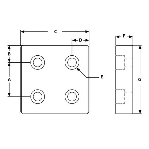 Picture of 655661 - 4 Hole Blank Base Plate