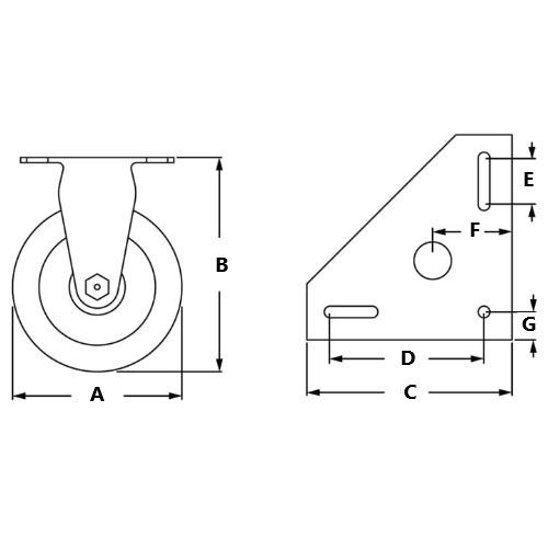 Picture of 681917 - Triangular Top Plate Caster