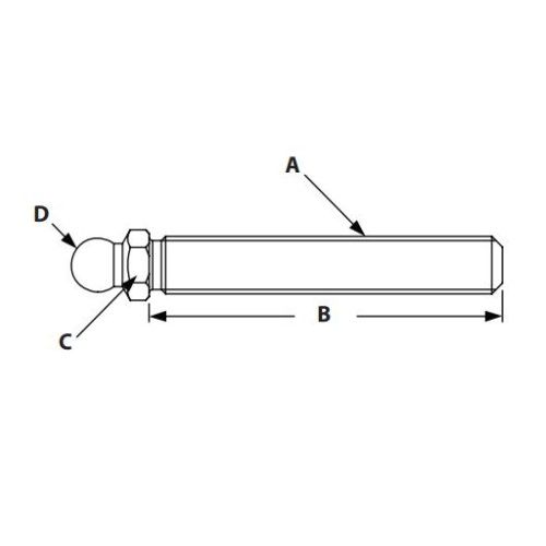Picture of 671461 - Threaded Rod for Swivel Feet