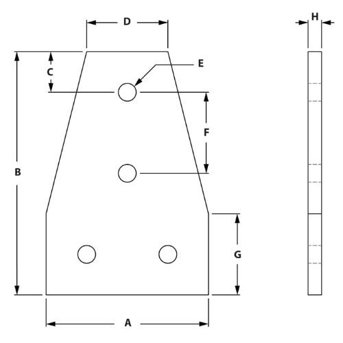 Picture of 653174 - 4 Hole Tee Joining Plate