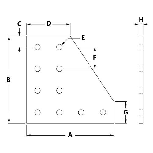 Picture of 653064 - 10 Hole 90° Joining Plate