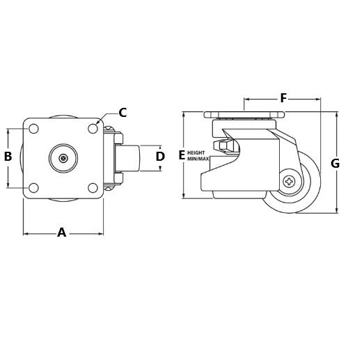 Picture of 655714 - Leveling Caster