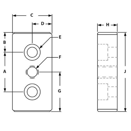 Picture of 655121 - 3 Hole Center Tap Base Plate
