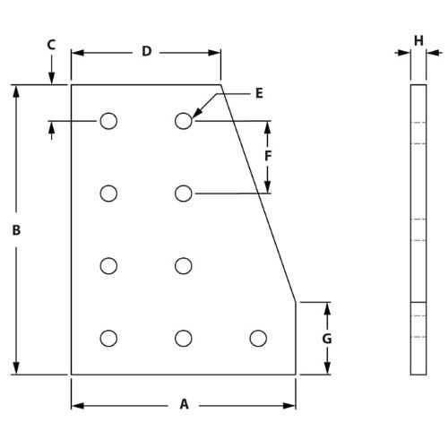 Picture of 653159 - 9 Hole 90° Joining Plate