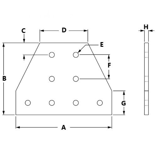 Picture of 653187 - 8 Hole Tee Joining Plate