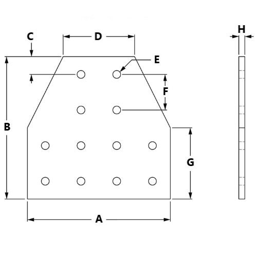Picture of 653062 - 12 Hole Tee Joining Plate