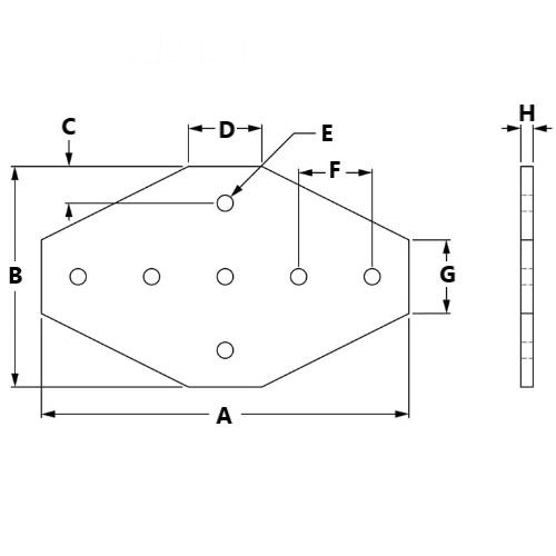 Picture of 653072 - 7 Hole Cross Plate