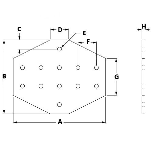 Picture of 653192 - 12 Hole Cross Plate