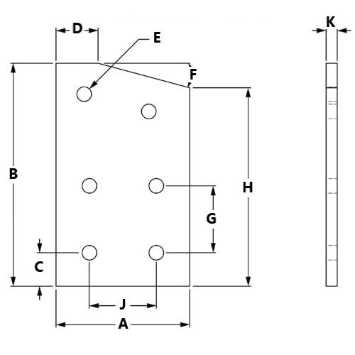 Picture of 653148 - 6 Hole 15° Angle Joining Plate