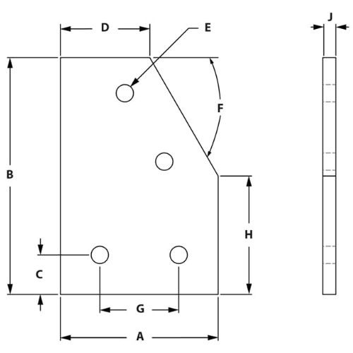 Picture of 653193 - 4 Hole 60° Angle Joining Plate