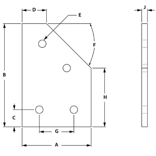 4 Hole 45° Angle Joining Plate