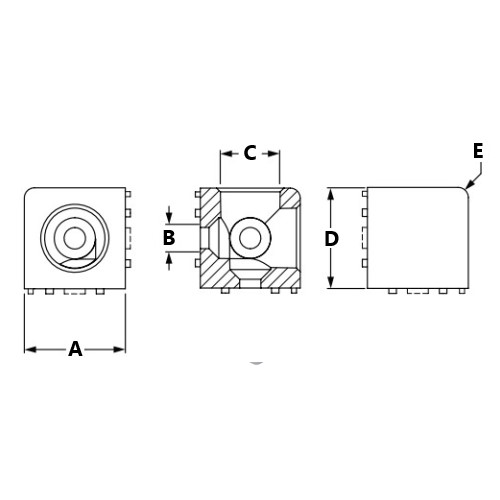 Dimensions-2-way Cover Connector