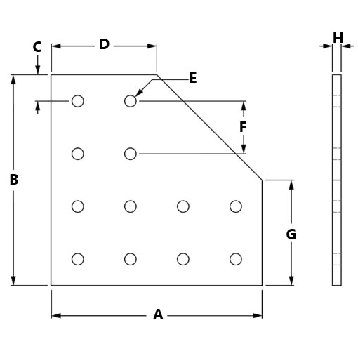 12 HOLE 90° JOINING PLATE