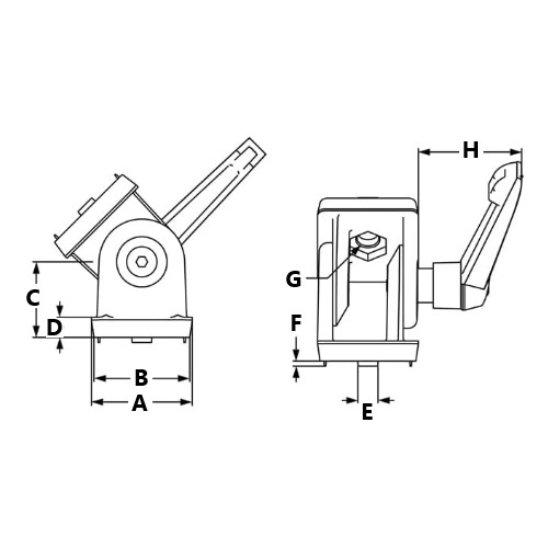 Dimensions-Pivot Joint 40 with Locking Lever