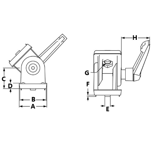 Dimensions-PIVOT JOINT 30 WITH LOCKING LEVER