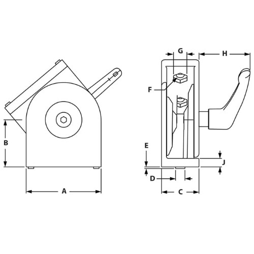 Dimensions-PIVOT JOINT 4080 WITH LOCKING LEVER