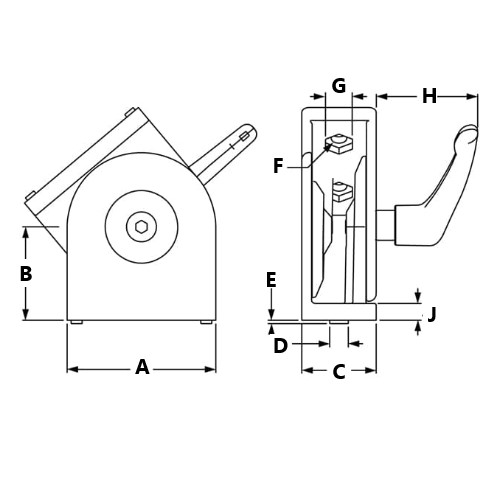 Dimensions-PIVOT JOINT 4590 WITH LOCKING LEVER
