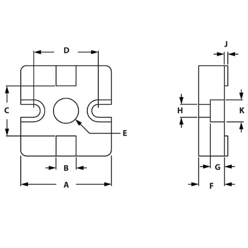 Dimensions-Plate Connector 45